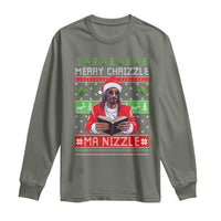 Funny Christmas Hip Hop Rap Gang Long Sleeve Shirt Merry Chrizzle Ma Nizzle Xmas Weed - Wonder Print Shop