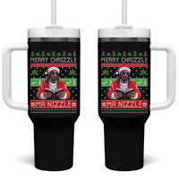 Funny Christmas Hip Hop Rap Gang Tumbler With Handle Merry Chrizzle Ma Nizzle Xmas Weed - Wonder Print Shop