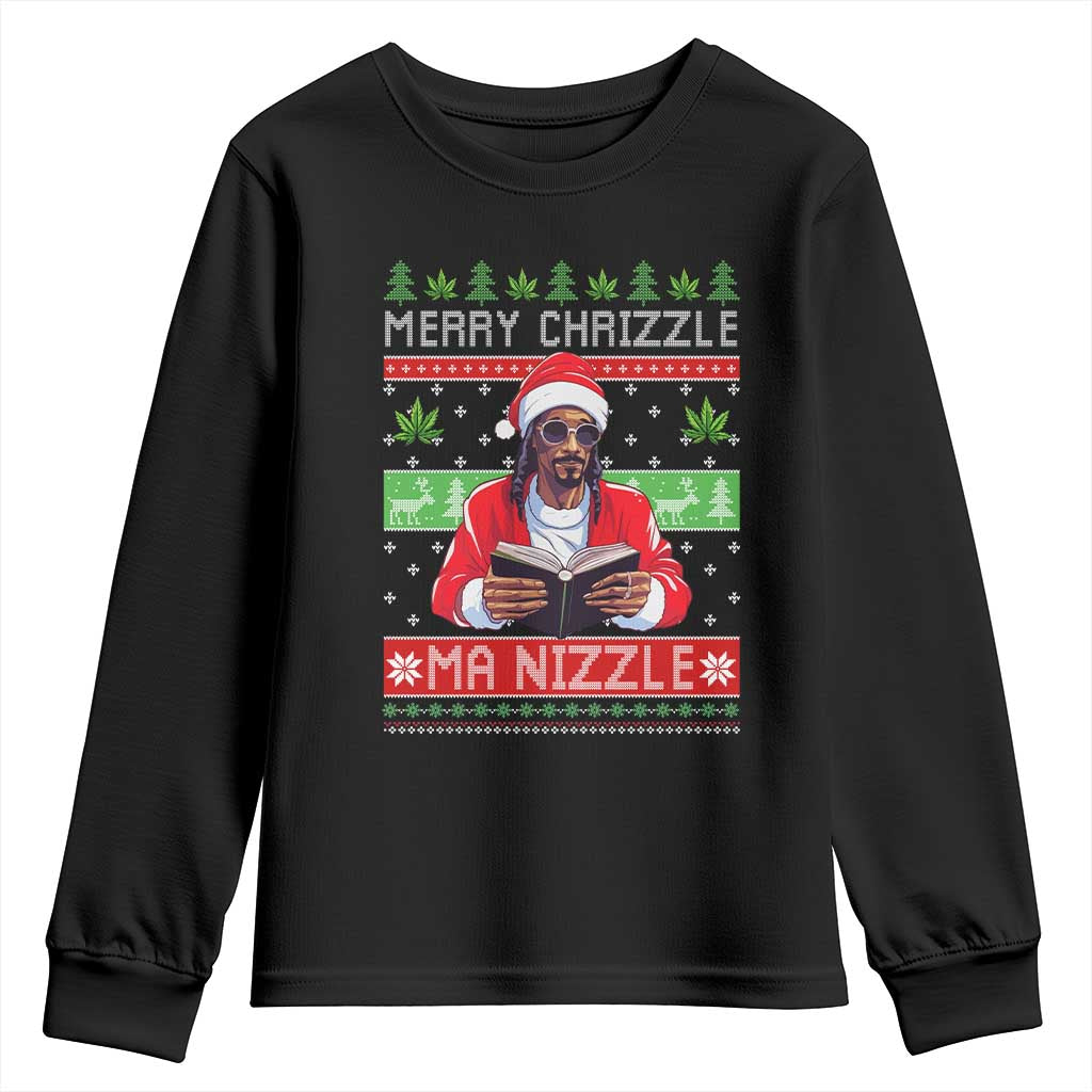 Funny Christmas Hip Hop Rap Gang Youth Sweatshirt Merry Chrizzle Ma Nizzle Xmas Weed - Wonder Print Shop