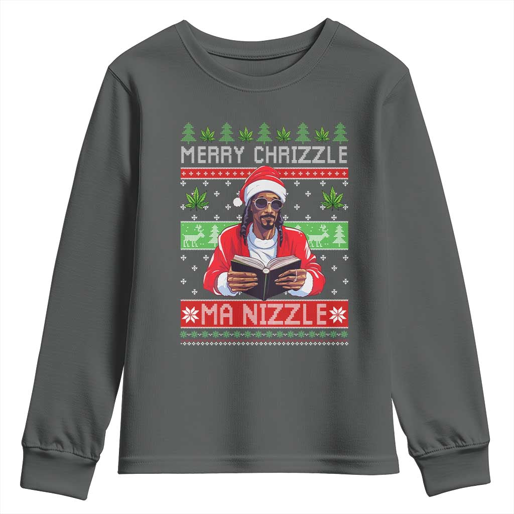Funny Christmas Hip Hop Rap Gang Youth Sweatshirt Merry Chrizzle Ma Nizzle Xmas Weed - Wonder Print Shop