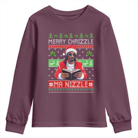 Funny Christmas Hip Hop Rap Gang Youth Sweatshirt Merry Chrizzle Ma Nizzle Xmas Weed - Wonder Print Shop