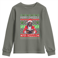 Funny Christmas Hip Hop Rap Gang Youth Sweatshirt Merry Chrizzle Ma Nizzle Xmas Weed - Wonder Print Shop