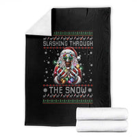 Funny Terrifier Christmas Santa Throw Blanket Slashing Through The Snow Xmas Horror Movie - Wonder Print Shop