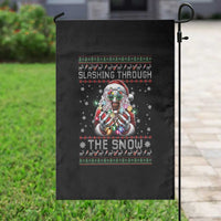 Funny Terrifier Christmas Santa Garden Flag Slashing Through The Snow Xmas Horror Movie - Wonder Print Shop