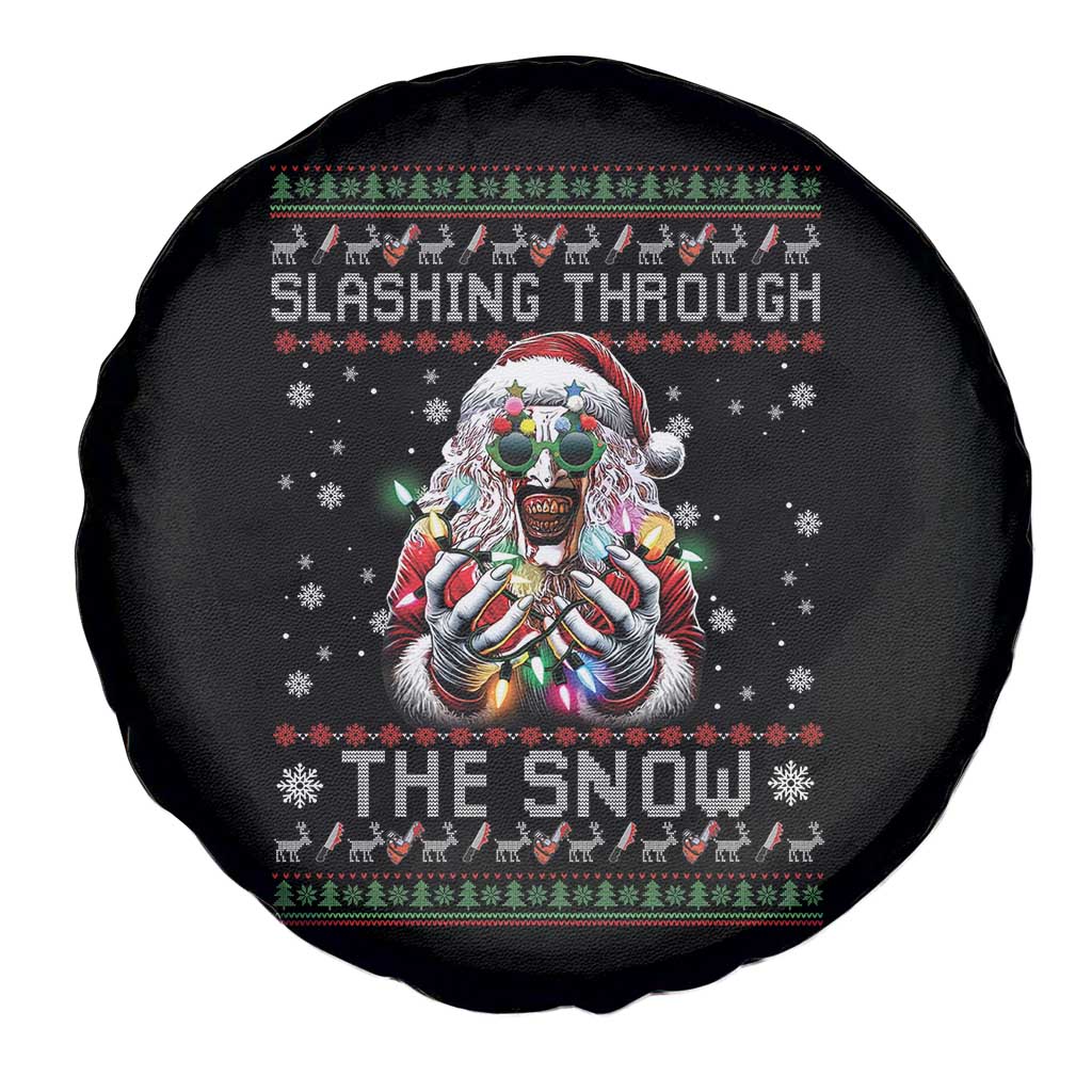Funny Terrifier Christmas Santa Spare Tire Cover Slashing Through The Snow Xmas Horror Movie - Wonder Print Shop