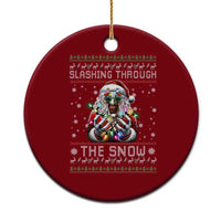 Funny Terrifier Christmas Santa Ceramic Ornament Slashing Through The Snow Xmas Horror Movie - Wonder Print Shop