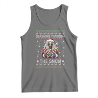 Funny Terrifier Christmas Santa Tank Top Slashing Through The Snow Xmas Horror Movie - Wonder Print Shop