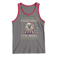 Funny Terrifier Christmas Santa Tank Top Slashing Through The Snow Xmas Horror Movie - Wonder Print Shop