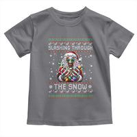 Funny Terrifier Christmas Santa Toddler T Shirt Slashing Through The Snow Xmas Horror Movie - Wonder Print Shop