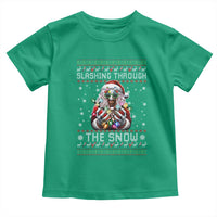 Funny Terrifier Christmas Santa Toddler T Shirt Slashing Through The Snow Xmas Horror Movie - Wonder Print Shop