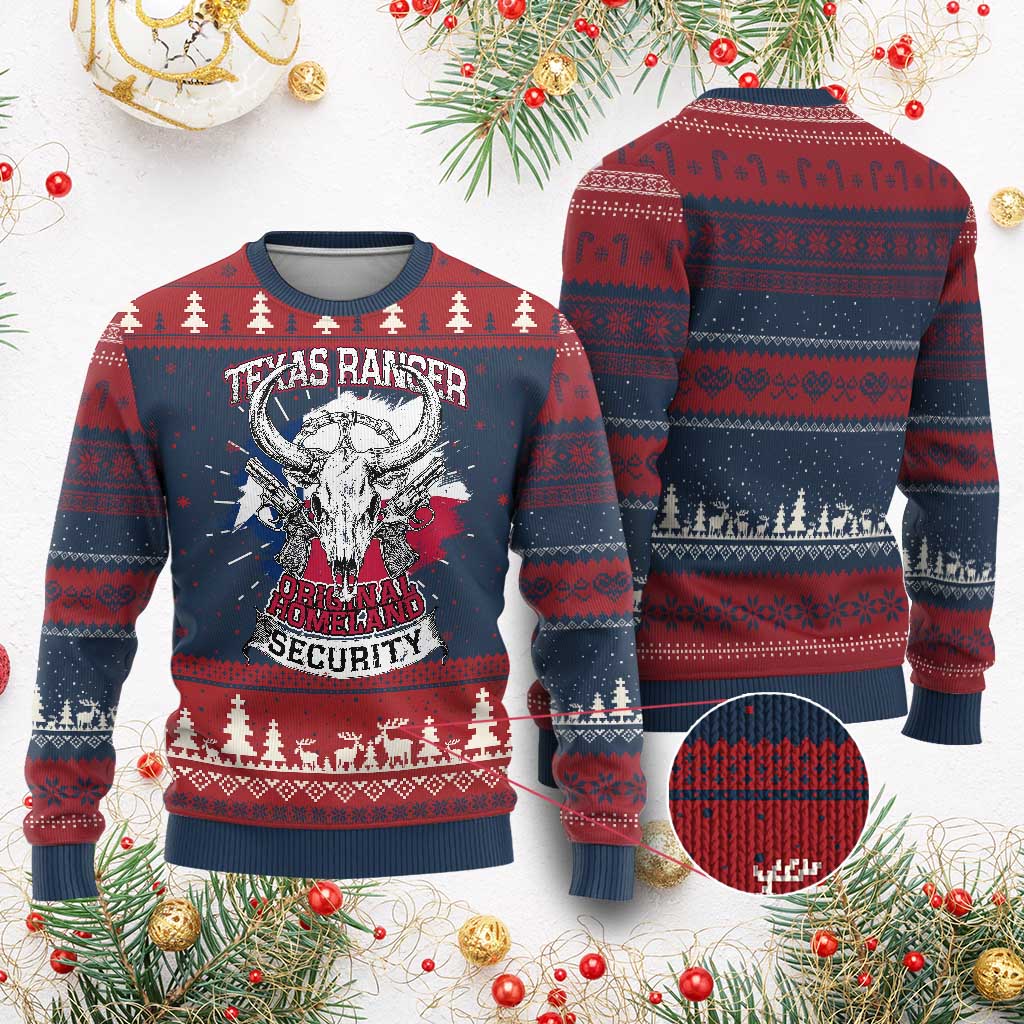 Texas Ranger Original Homeland Security Knitted Sweatshirt History Of Texas - Wonder Print Shop