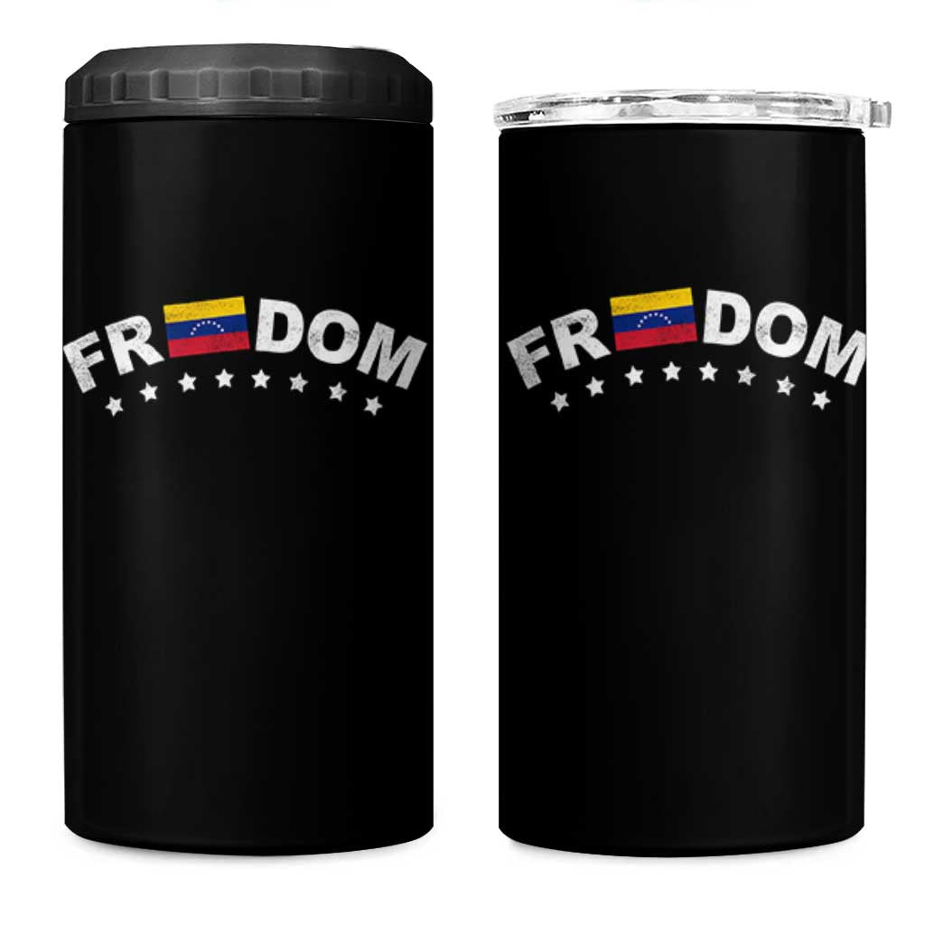 Freedom For Venezuela 4 in 1 Can Cooler Tumbler Venezuelan Flag Eight Stars Bandera - Wonder Print Shop