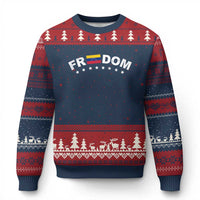 Freedom For Venezuela Ugly Christmas Sweater Venezuelan Flag Eight Stars Bandera - Wonder Print Shop