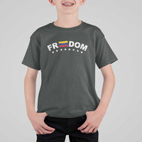 Freedom For Venezuela T Shirt For Kid Venezuelan Flag Eight Stars Bandera - Wonder Print Shop