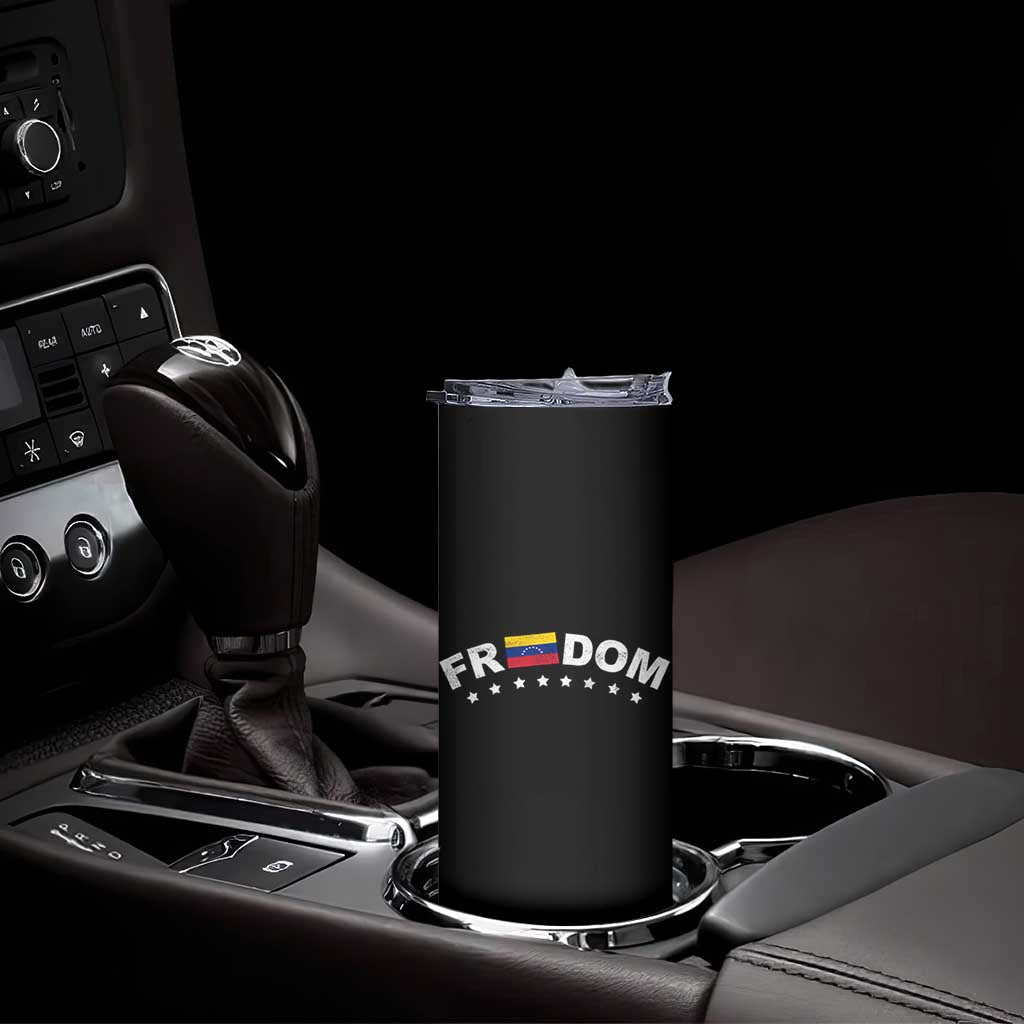 Freedom For Venezuela Skinny Tumbler Venezuelan Flag Eight Stars Bandera - Wonder Print Shop