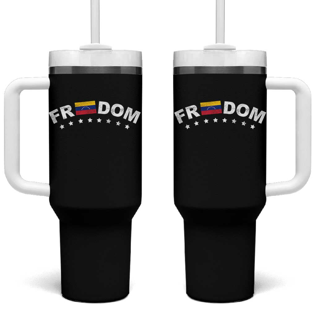 Freedom For Venezuela Tumbler With Handle Venezuelan Flag Eight Stars Bandera - Wonder Print Shop