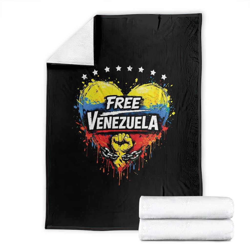 Free Venezuela Throw Blanket Freedom Venezuelan Flag Hand Fist Graphic - Wonder Print Shop