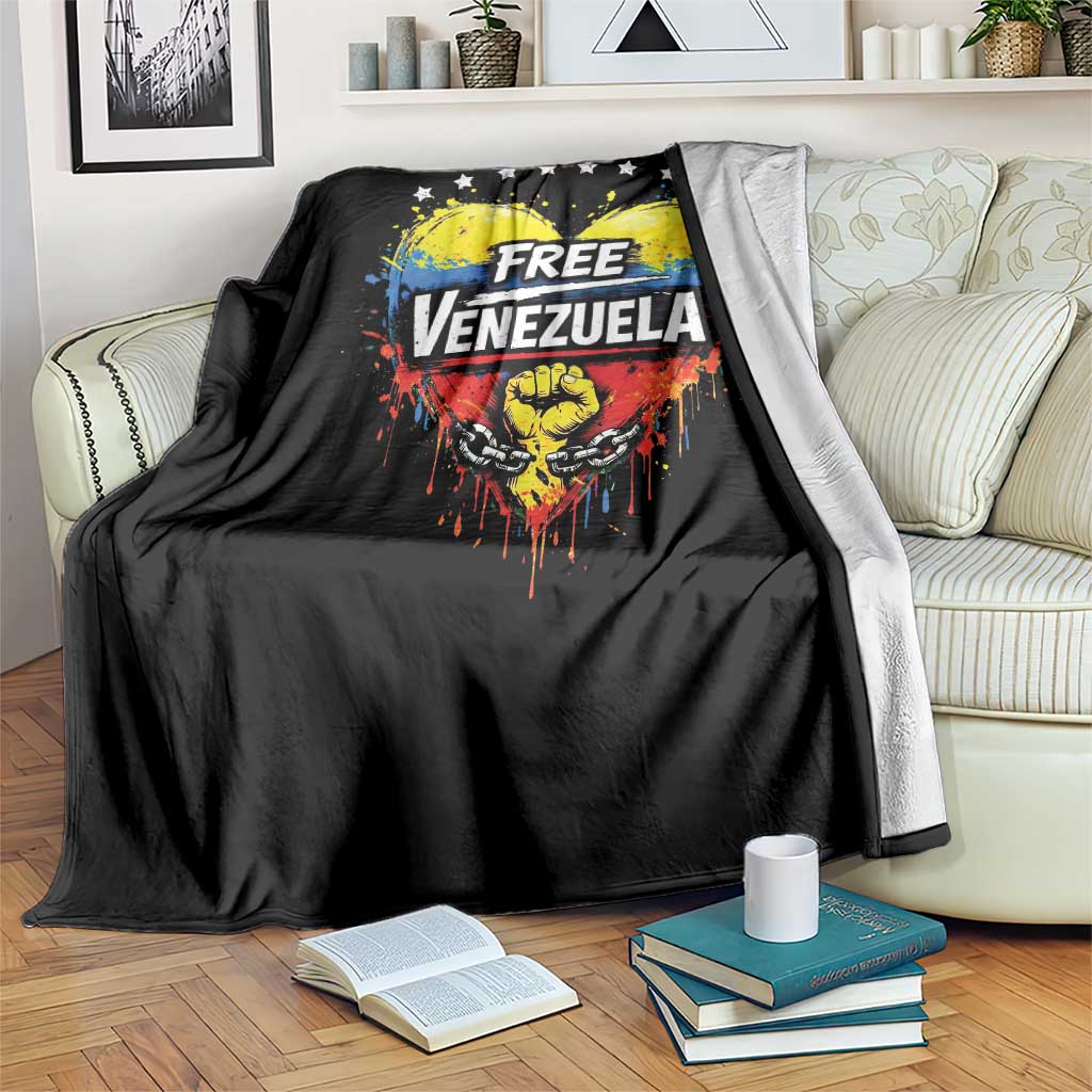 Free Venezuela Throw Blanket Freedom Venezuelan Flag Hand Fist Graphic - Wonder Print Shop