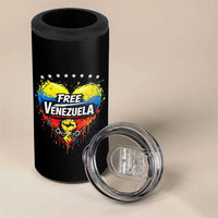 Free Venezuela 4 in 1 Can Cooler Tumbler Freedom Venezuelan Flag Hand Fist Graphic - Wonder Print Shop