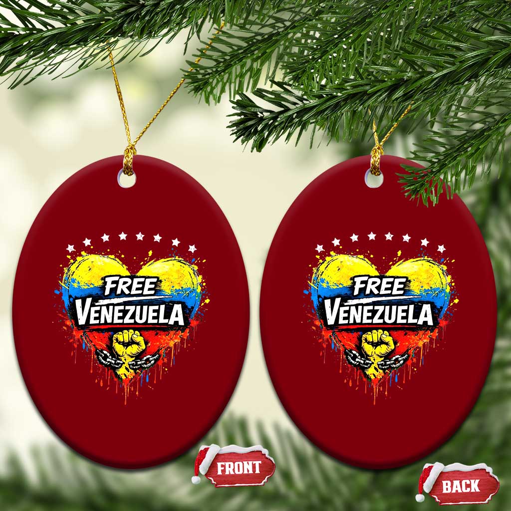 Free Venezuela Ceramic Ornament Freedom Venezuelan Flag Hand Fist Graphic - Wonder Print Shop