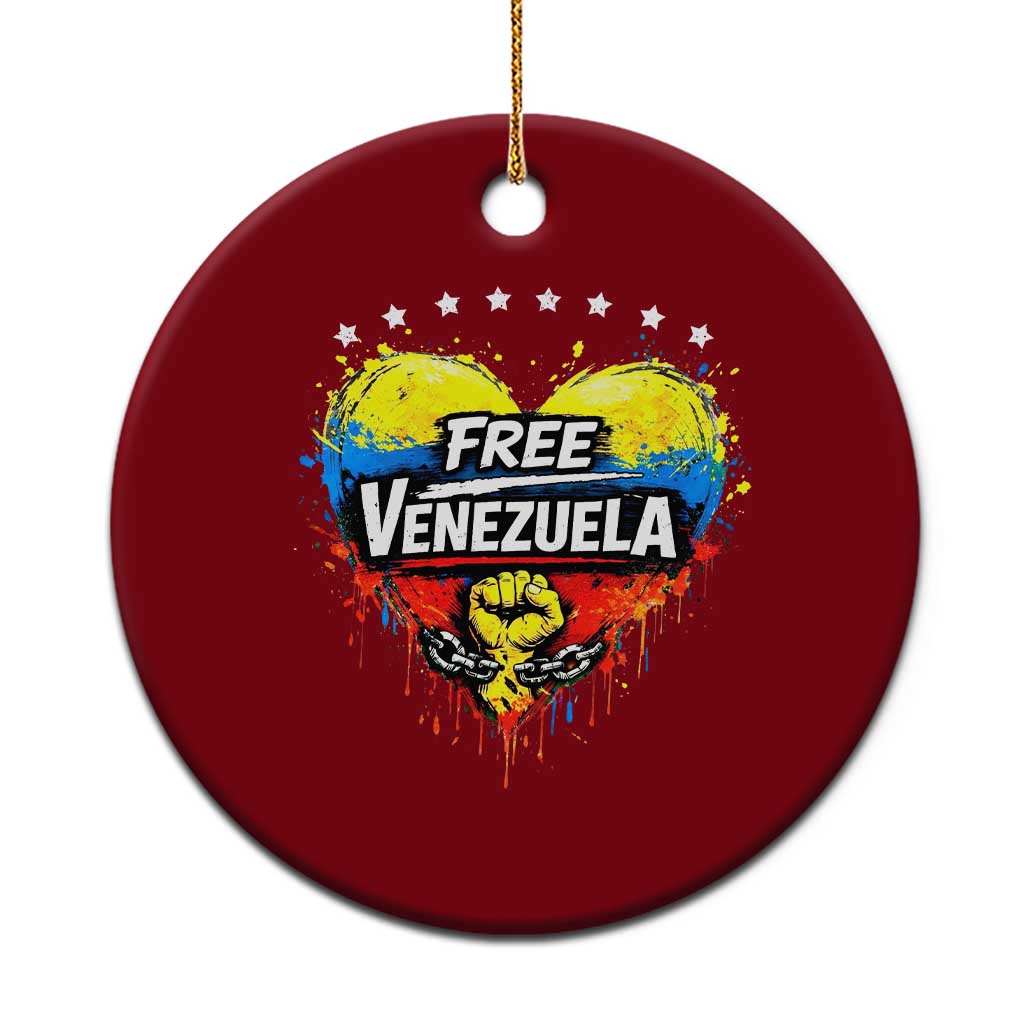 Free Venezuela Ceramic Ornament Freedom Venezuelan Flag Hand Fist Graphic - Wonder Print Shop