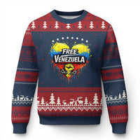 Free Venezuela Ugly Christmas Sweater Freedom Venezuelan Flag Hand Fist Graphic - Wonder Print Shop