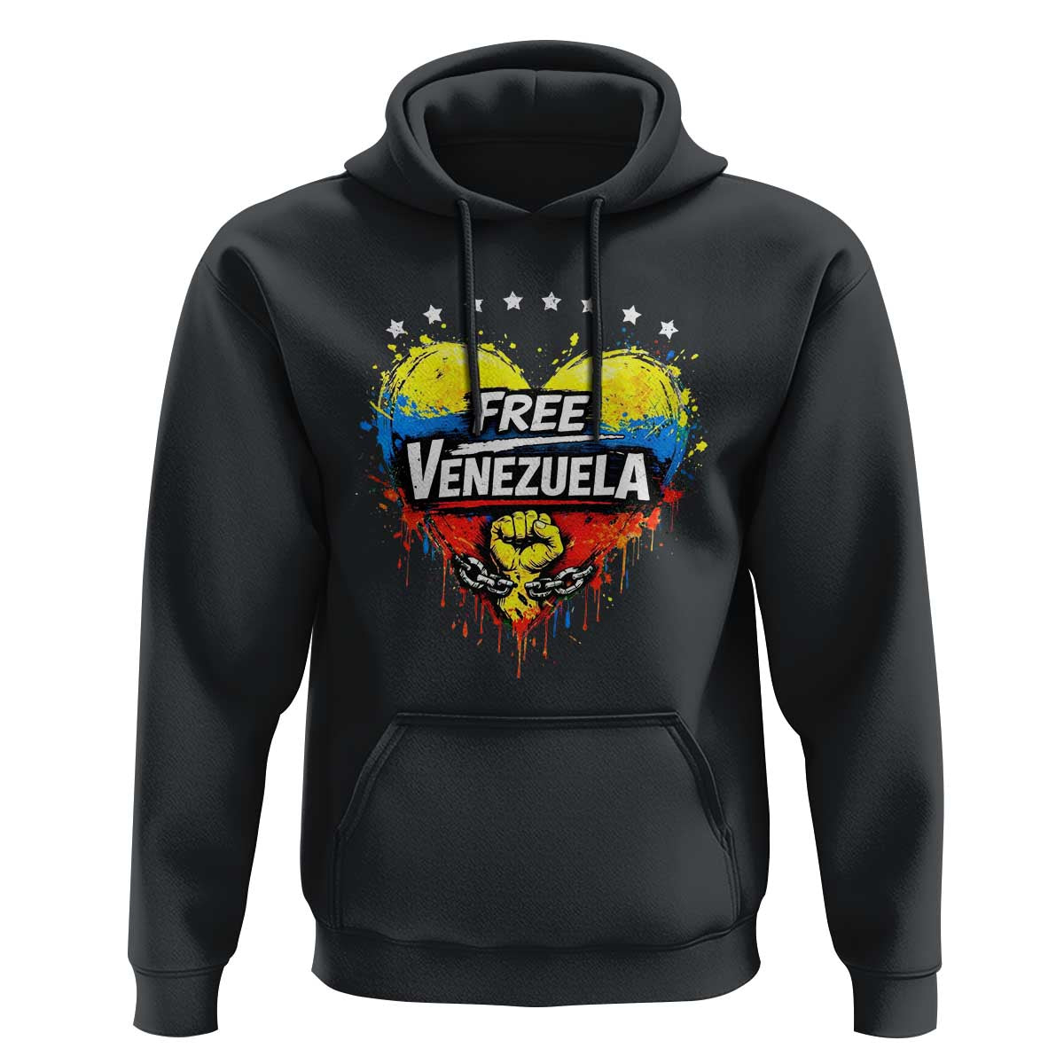 Free Venezuela Hoodie Freedom Venezuelan Flag Hand Fist Graphic - Wonder Print Shop