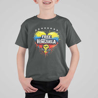 Free Venezuela T Shirt For Kid Freedom Venezuelan Flag Hand Fist Graphic - Wonder Print Shop