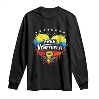 Free Venezuela Long Sleeve Shirt Freedom Venezuelan Flag Hand Fist Graphic - Wonder Print Shop