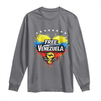 Free Venezuela Long Sleeve Shirt Freedom Venezuelan Flag Hand Fist Graphic - Wonder Print Shop