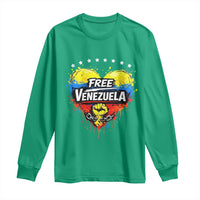 Free Venezuela Long Sleeve Shirt Freedom Venezuelan Flag Hand Fist Graphic - Wonder Print Shop