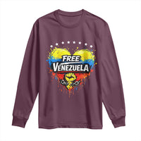 Free Venezuela Long Sleeve Shirt Freedom Venezuelan Flag Hand Fist Graphic - Wonder Print Shop