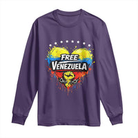 Free Venezuela Long Sleeve Shirt Freedom Venezuelan Flag Hand Fist Graphic - Wonder Print Shop