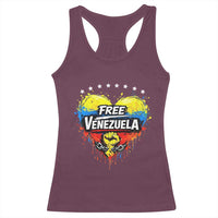 Free Venezuela Racerback Tank Top Freedom Venezuelan Flag Hand Fist Graphic - Wonder Print Shop