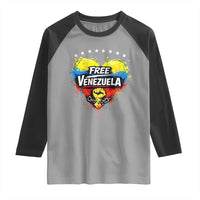 Free Venezuela Raglan Shirt Freedom Venezuelan Flag Hand Fist Graphic - Wonder Print Shop