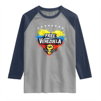 Free Venezuela Raglan Shirt Freedom Venezuelan Flag Hand Fist Graphic - Wonder Print Shop