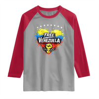 Free Venezuela Raglan Shirt Freedom Venezuelan Flag Hand Fist Graphic - Wonder Print Shop