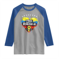 Free Venezuela Raglan Shirt Freedom Venezuelan Flag Hand Fist Graphic - Wonder Print Shop