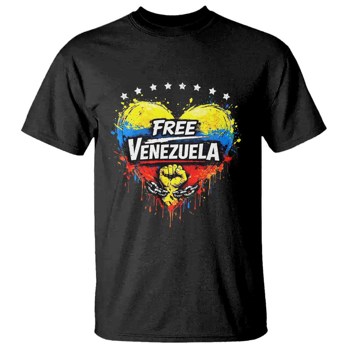 Free Venezuela T Shirt Freedom Venezuelan Flag Hand Fist Graphic - Wonder Print Shop
