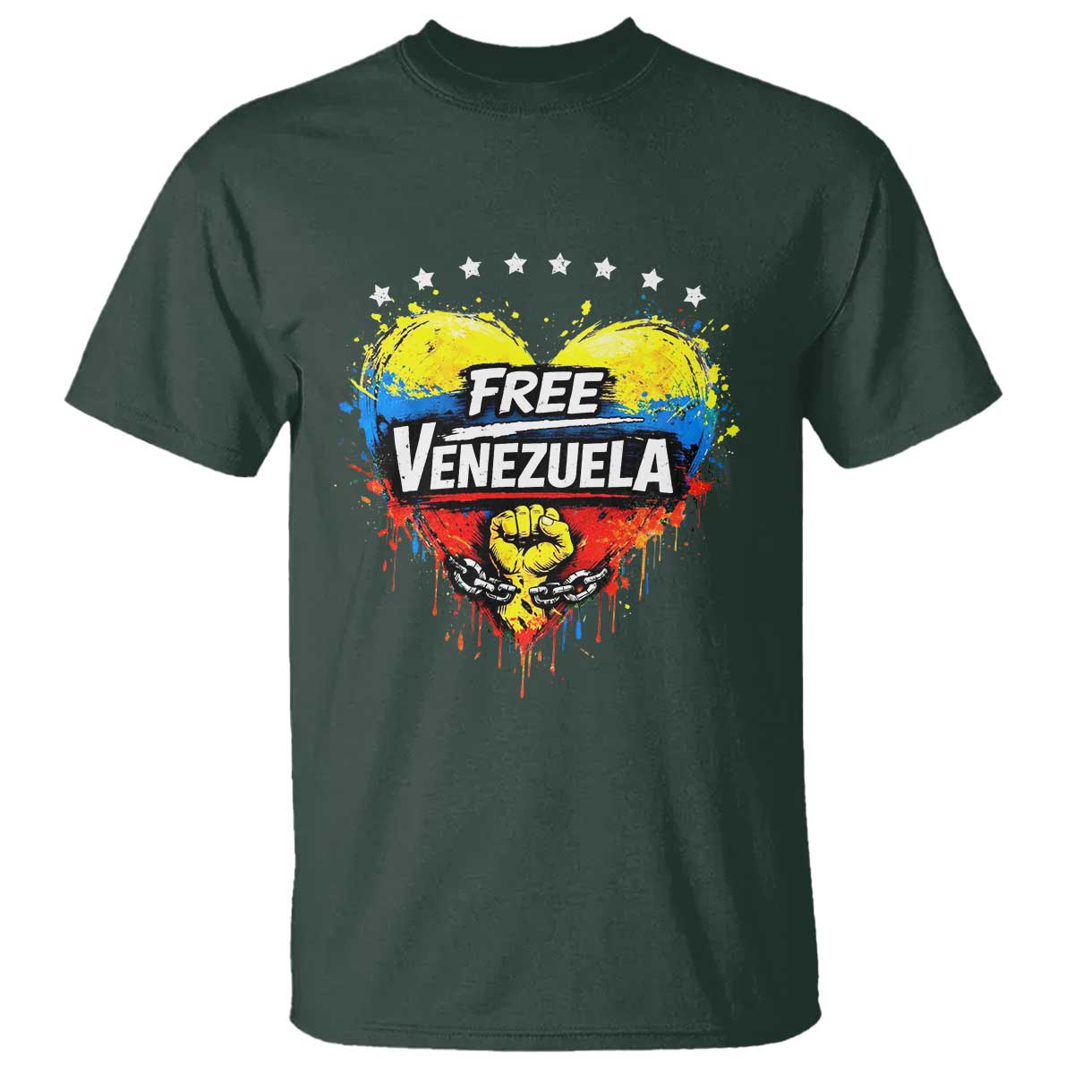 Free Venezuela T Shirt Freedom Venezuelan Flag Hand Fist Graphic - Wonder Print Shop