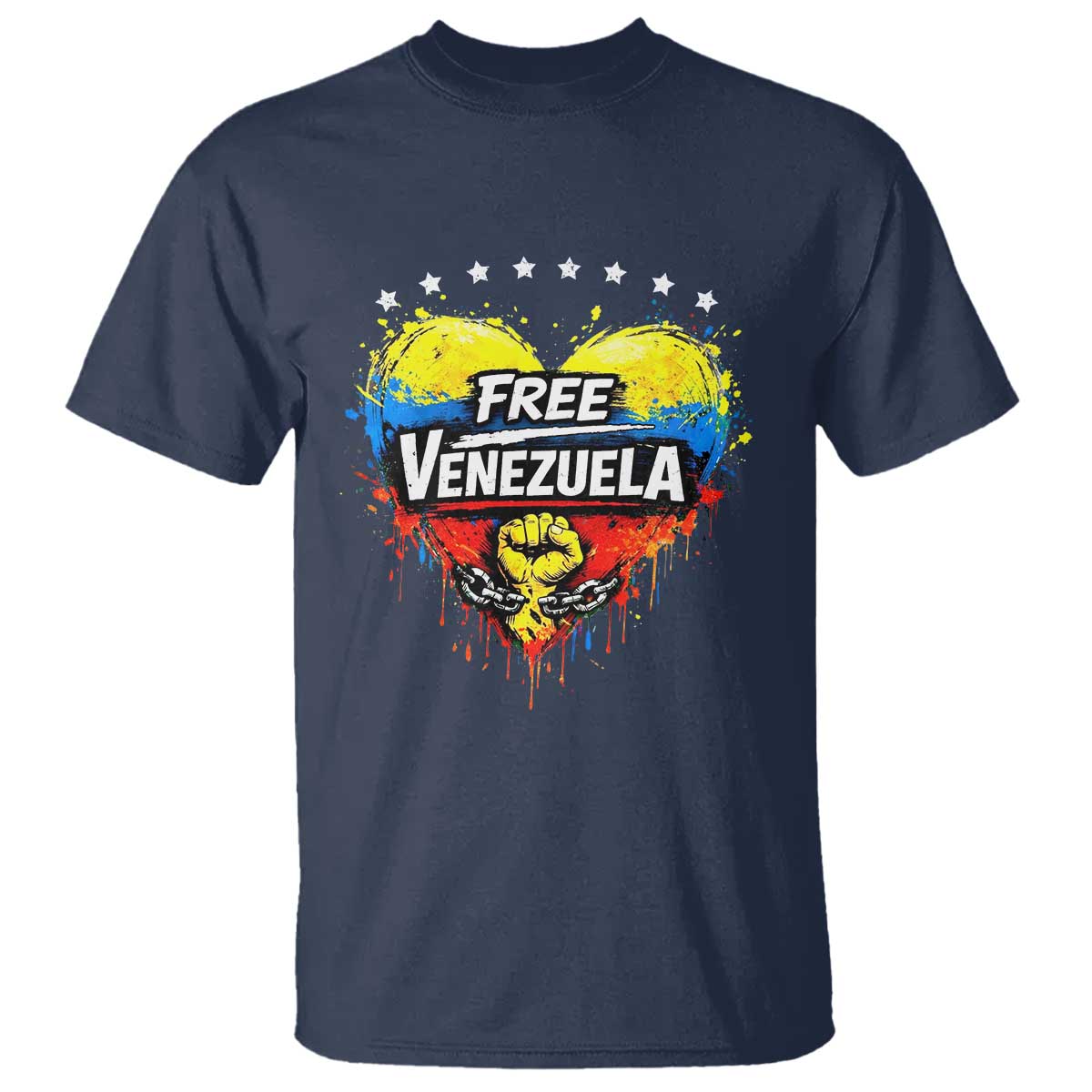 Free Venezuela T Shirt Freedom Venezuelan Flag Hand Fist Graphic - Wonder Print Shop
