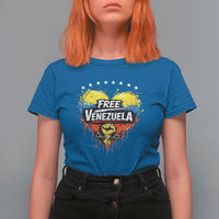 Free Venezuela T Shirt For Women Freedom Venezuelan Flag Hand Fist Graphic - Wonder Print Shop