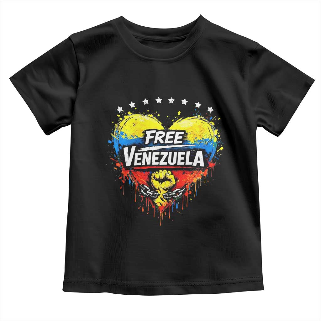Free Venezuela Toddler T Shirt Freedom Venezuelan Flag Hand Fist Graphic - Wonder Print Shop