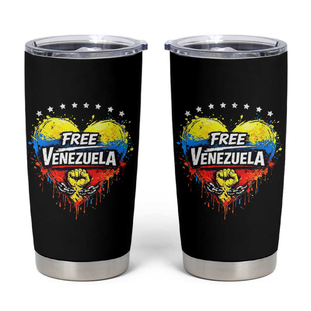 Free Venezuela Tumbler Cup Freedom Venezuelan Flag Hand Fist Graphic - Wonder Print Shop