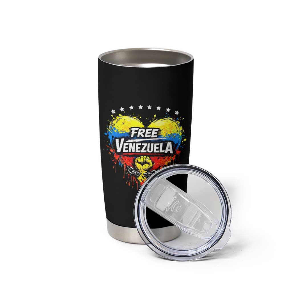 Free Venezuela Tumbler Cup Freedom Venezuelan Flag Hand Fist Graphic - Wonder Print Shop