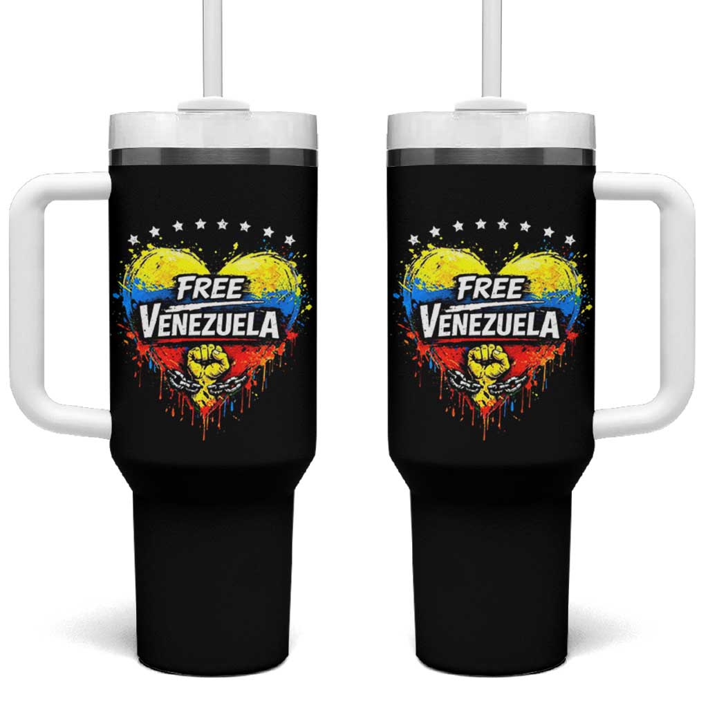Free Venezuela Tumbler With Handle Freedom Venezuelan Flag Hand Fist Graphic - Wonder Print Shop