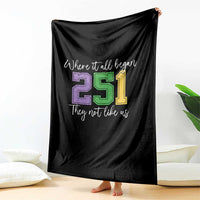 251 Mardi Gras Mobile Alabama Throw Blanket Where It All Began Fat Tuesday Carnival Glitter Print