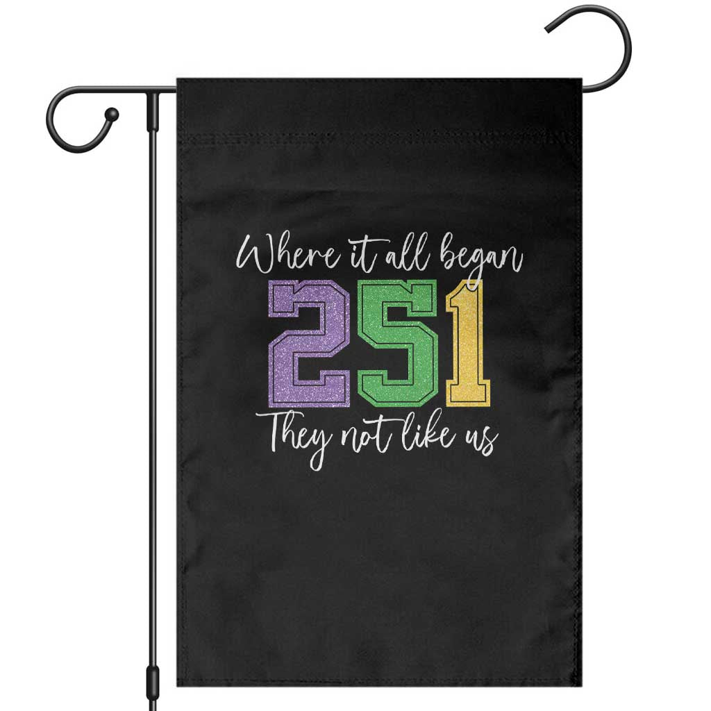 251 Mardi Gras Mobile Alabama Garden Flag Where It All Began Fat Tuesday Carnival Glitter Print