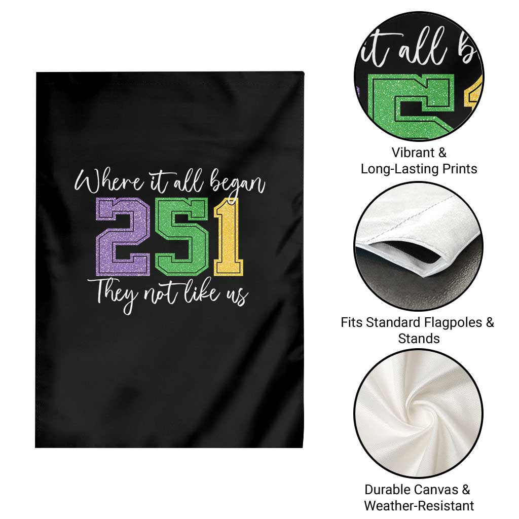251 Mardi Gras Mobile Alabama Garden Flag Where It All Began Fat Tuesday Carnival Glitter Print