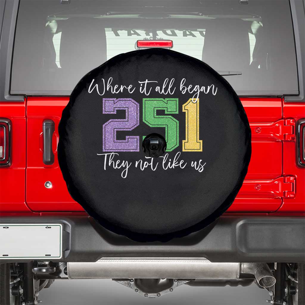 251 Mardi Gras Mobile Alabama Spare Tire Cover Where It All Began Fat Tuesday Carnival Glitter Print